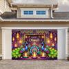 1 Vibrant Diwali Backdrop Cloth - Colorful Peacock and Diya Design  No Power Required