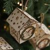 Christmas Tree Creative Decoration LED Colorful Lights Wooden House Hanging Pendants Ornaments for Home Christmas Party Accessor