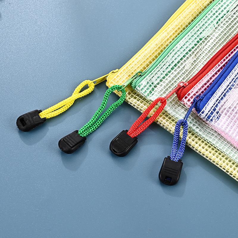Mesh Zipper File Bag: Creative Waterproof Pencil Case & Transparent Document Storage for Students & Office