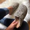 Large Size Flat-bottomed Cool Slippers Women's Summer New Leopard Print Half-tray Shoes Belt Buckle Platform Slippers