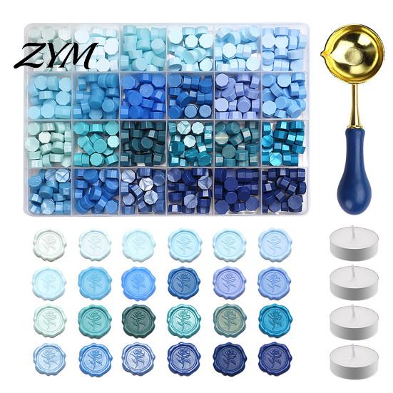 Vintage Letter Sealing Wax Seal Kit, with Beads Melting Spoon And Candles Set, Stamp for DIY Crafting Wedding Invitations Gift Craft Lovers