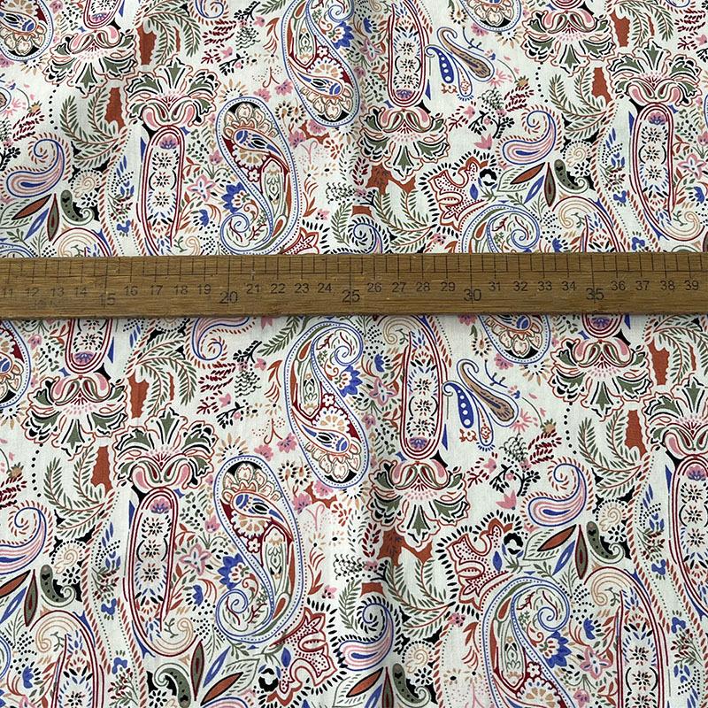 Rayon Fabric Plain Cashew Flower Bohemia Polka Dot Printed Cloth for Sewing Pajamas Skirts Clothes By Meters