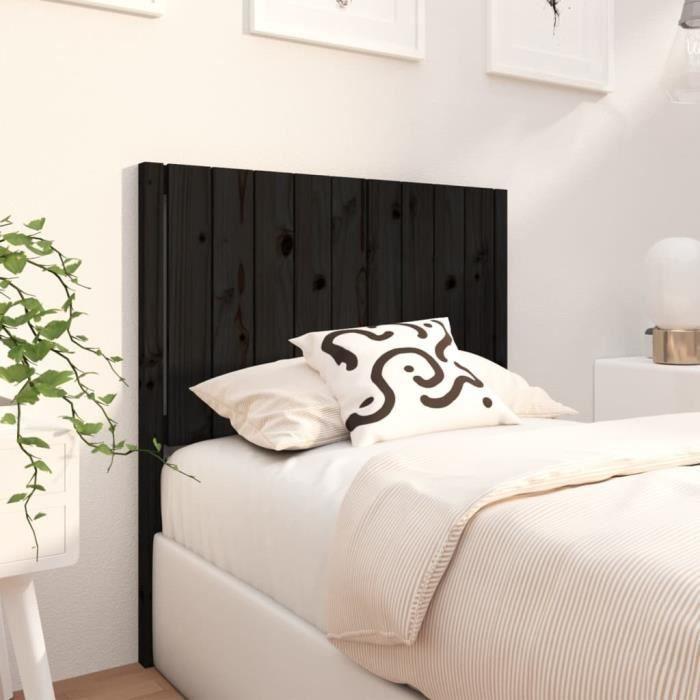 VidaXL Headboard Black 95.5x4x100 Cm Solid Pine Wood 818854