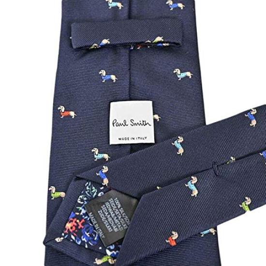 Paul Smith necktie (8cm wide) Dog design (NavyMulticolor (PS84)) [Used]
