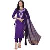 Gosriki Women' Rayon Viscose Embroidered Straight Kurta With Pant & Dupatta (Jayashuda BeganiVks02Gs Begani XxLa