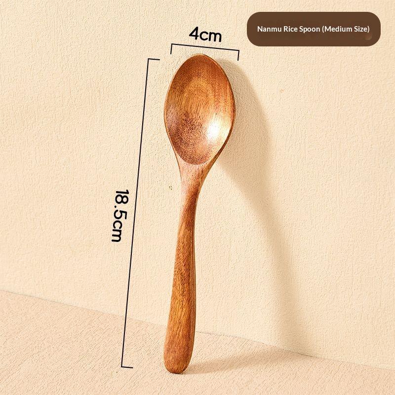 Gianxi Nanmu Soup Spoon Rice Congee Soup Wood Spoon Solid Wood Spoon Long Handle Rice Spoon Tableware Rice Mixing Spoon