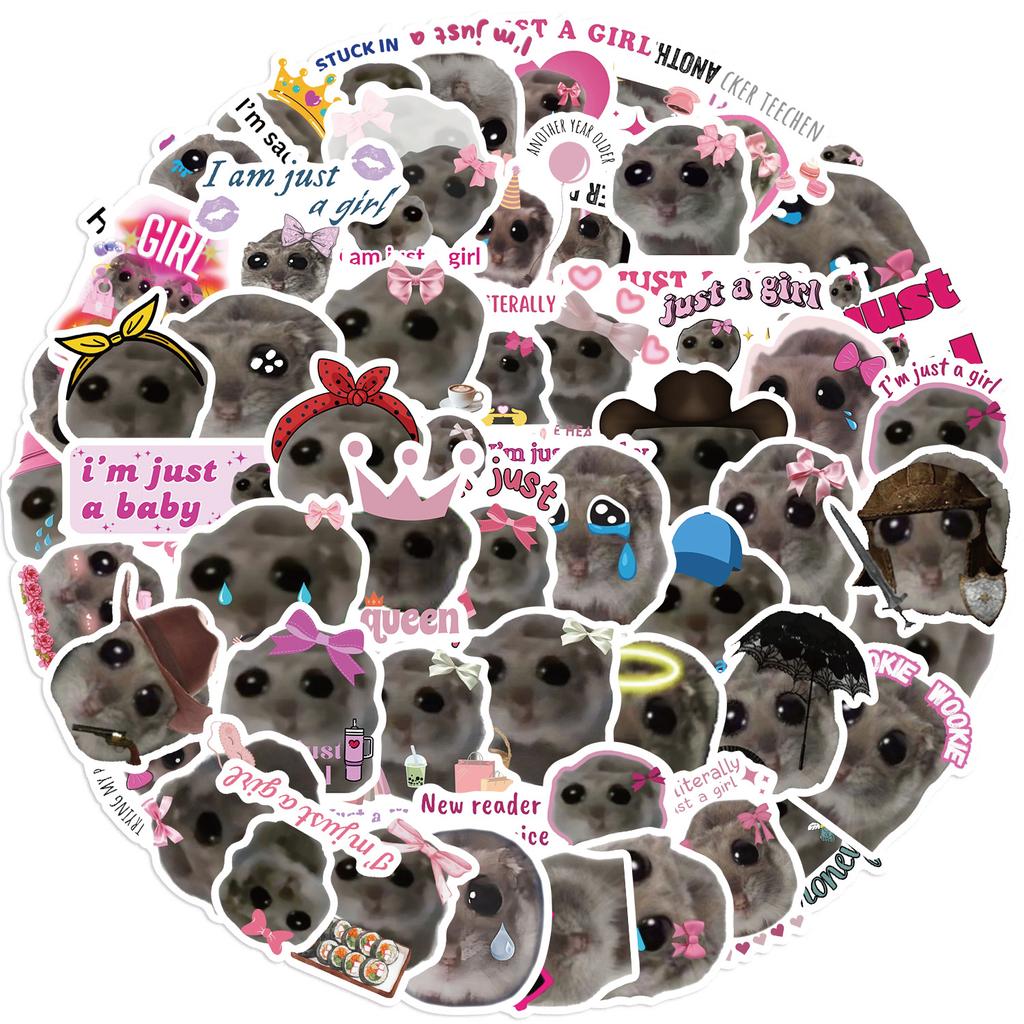 56 Sad Hamster Expression Graffiti Stickers Guitar Notebook Suitcase DIY Waterproof Stickers