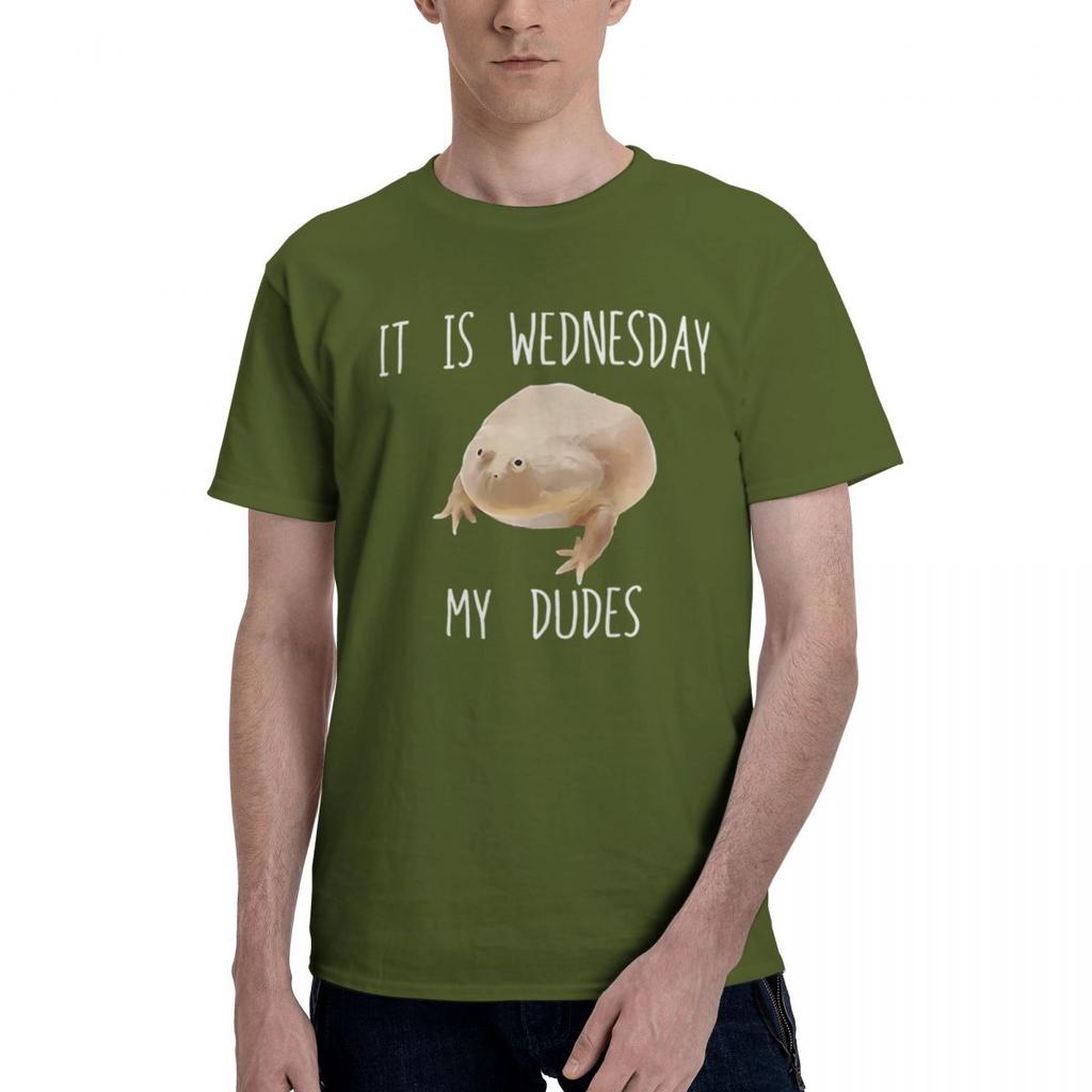 IT IS WEDNESDAY MY DUDES FUNNY MEME 100 Cotton Casual Breathable Confortable Top Mens Clothing Deals Funny Shirt