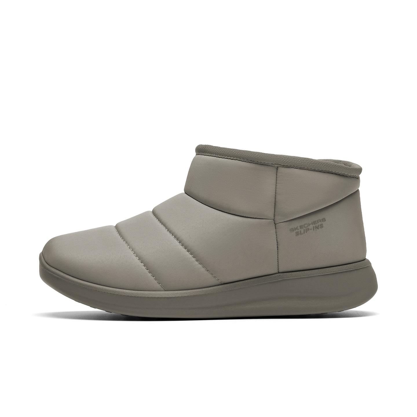 Skechers Slip-Ins Fabric Warm Waterproof Wear-Resistant Non-Slip Flash Technology Lightweight Soft Comfortable Fleece Short Snow Boots 168117-TPE 35