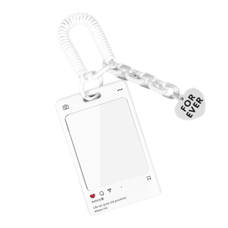 Transparent Ferrule Stationery Card Protection Sleeve Keyring Card Sleeve Acrylic Ferrule Korean Bus ID Card Holder