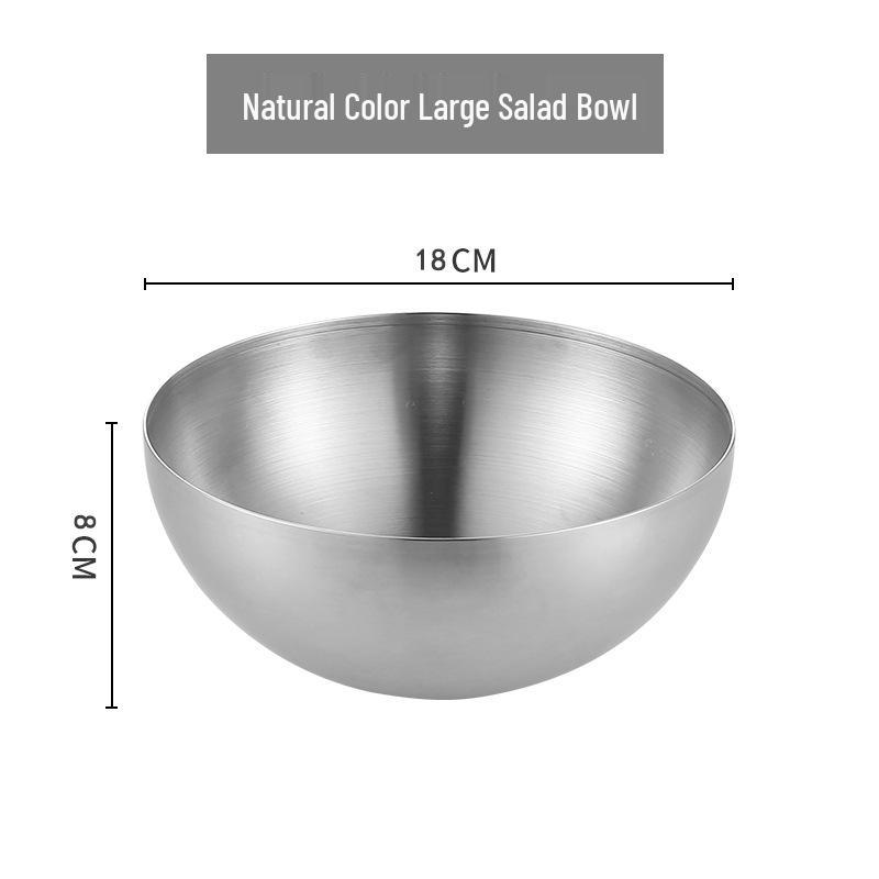 Korean Style Large Stainless Steel Bowl for Salads, Soups, Noodles, BBQ, and Bibimbap Cooking
