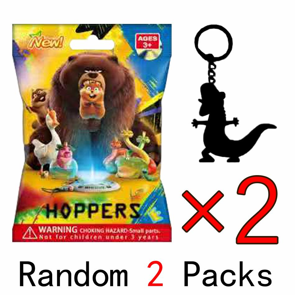 Movie Hoppers Keychain Beavers Series Figure Toy Desk Decoration Baged Figurine Statues Ornament Halloween Christmas Gifts Carry Mini Lightweight