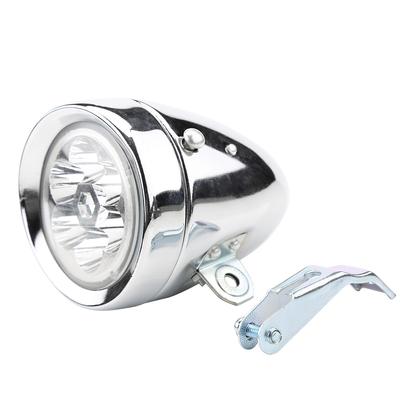 6 LED Vintage Kolo Kolo Přední Světlo Světlomet Svítilna Čelovka S Držákem Stříbrná