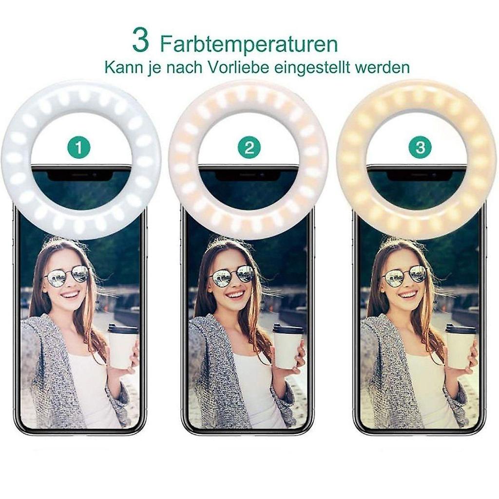 Selfie Light, Selfie Ring Light Mobile Phone, 3 Stuff Brightness, for Mobile Phone