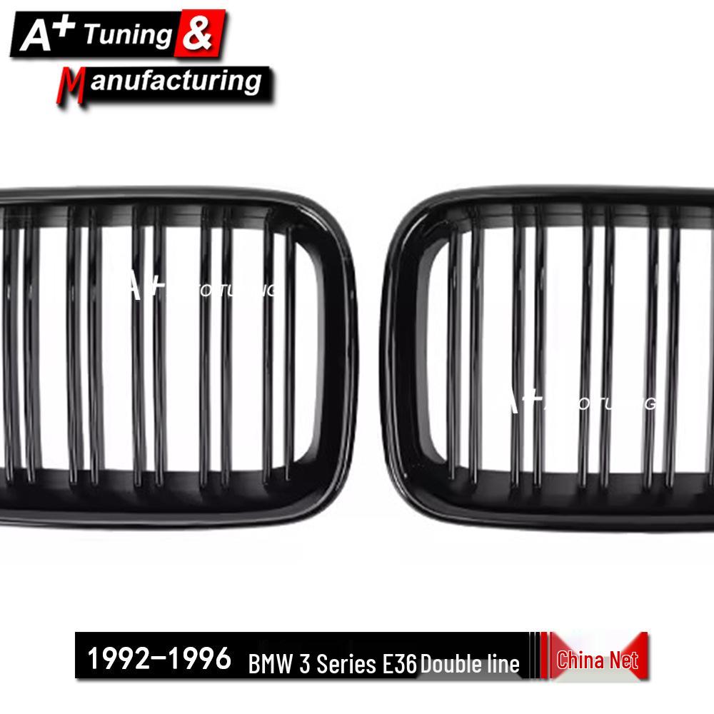 Glänzende schwarze Doppellamellen-Kühlergrill für BMW 3er E36 (1992–1996)