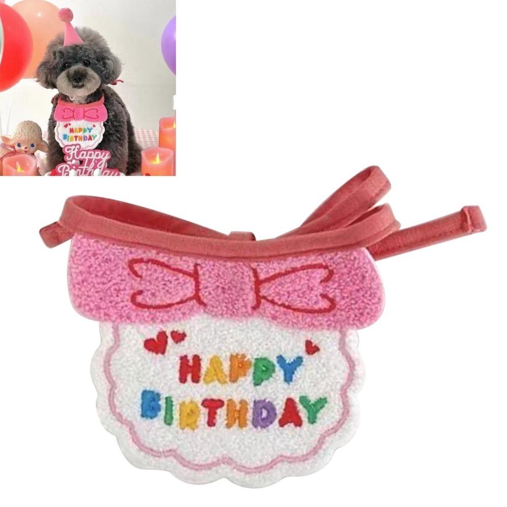 Vibrant Print Pet Birthday Bib Soft Fabric Dog Party Outfit Pet Birthday Hat Pet Photo Taking