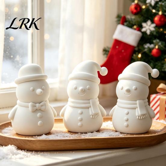 Christmas Snowman Ornaments 3D Printed Figurine, Small Tabletop Statue with Holiday Hanging Decorations Scarf/Necktie, Decorative Ornament for