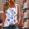 Women's Fashion Casual Sleeveless Square Collar Blouses & Shirts
