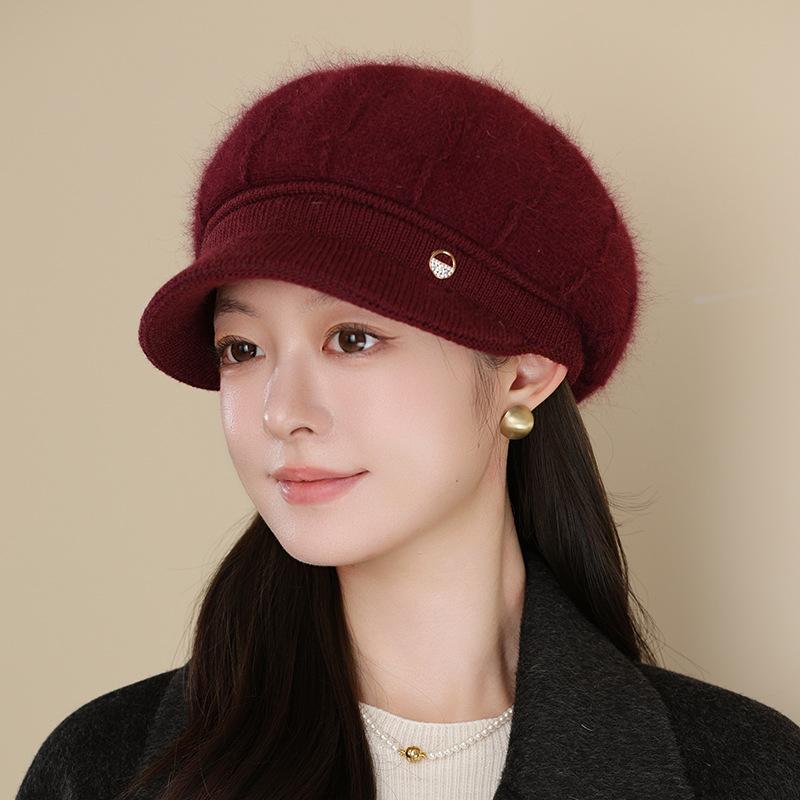 Women Autumn and Winter New Models In The Elderly Rabbit Fur Warm Knitted Cap Outdoor Riding Cold Hat
