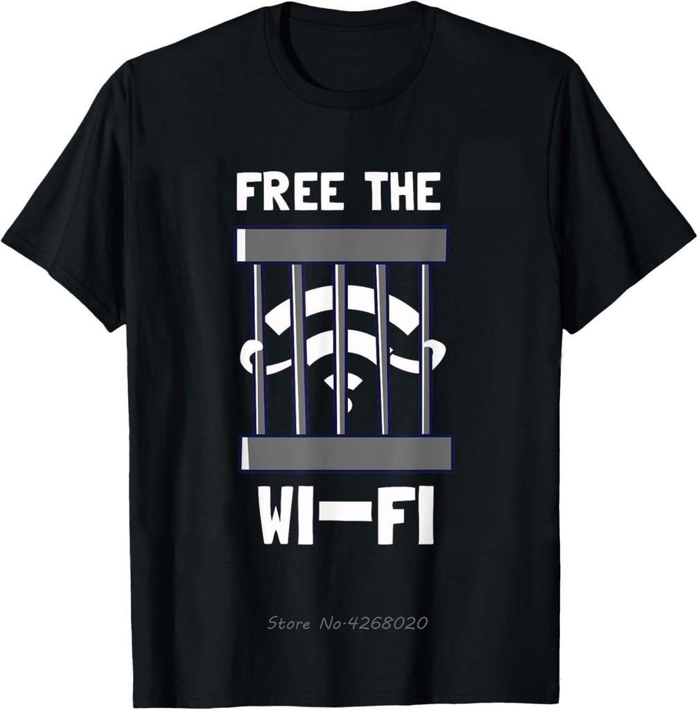 Funny Sarcasm Quote Free WiFi Tshirt Math Equation Novelty Mens Clothing Fitness T Shirt Printed Graphic Cotton Tshirt