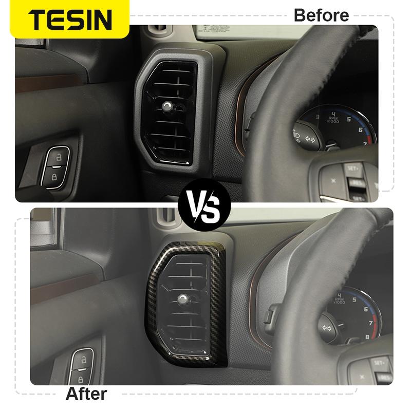TESIN ABS Air Conditioner Vent Outlet Decorative Ring Protective Cover For Ford Bronco Sport 2022 Car Interior