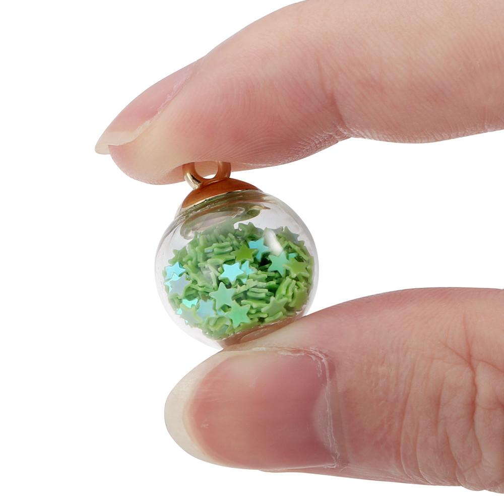 10Pcs Charms Star Sequins Transparent Glass Ball 16mm Pendants Crafts Making Findings Handmade Jewelry DIY for Earrings Necklace