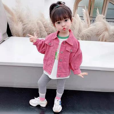 Spring Autumn Children Girls Pink Coats Denim Jacket Korean Toddler Kids Jacket for Girls Coats