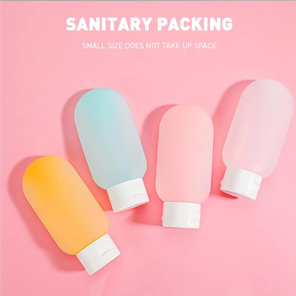 3pcs/set Travel Refillable Cosmetic Containers 60ML Travel Bottles Set Mini Squeeze Bottles for Toiletries Shampoo Conditioner