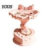 Girly Bedroom Decor Heart Shape Jewelry Tray, with Bow Design, 3D Printed Desktop Storage Organizer, Valentine Day Gift Matte Finish Macaron