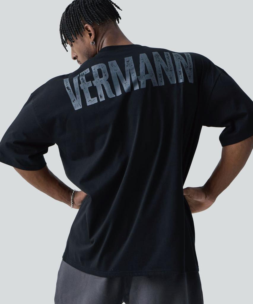 Beleumaneopaeleol Crack Logo Oversized Short Sleeve T-Shirt Black