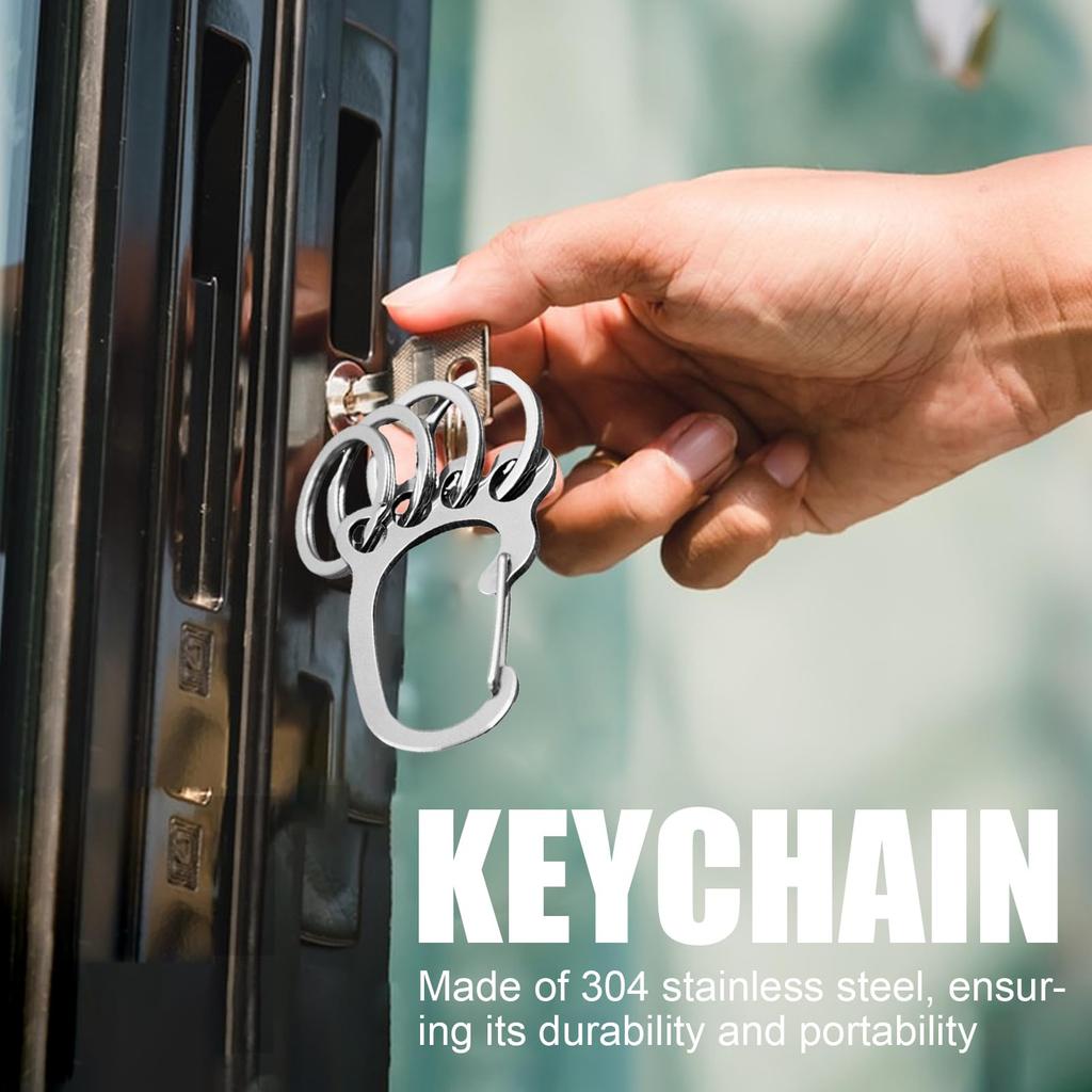 Stainless Steel Key Chain, Keychain Quick Release, Stainless Steel Keychain Carabiner with Multiple Rings
