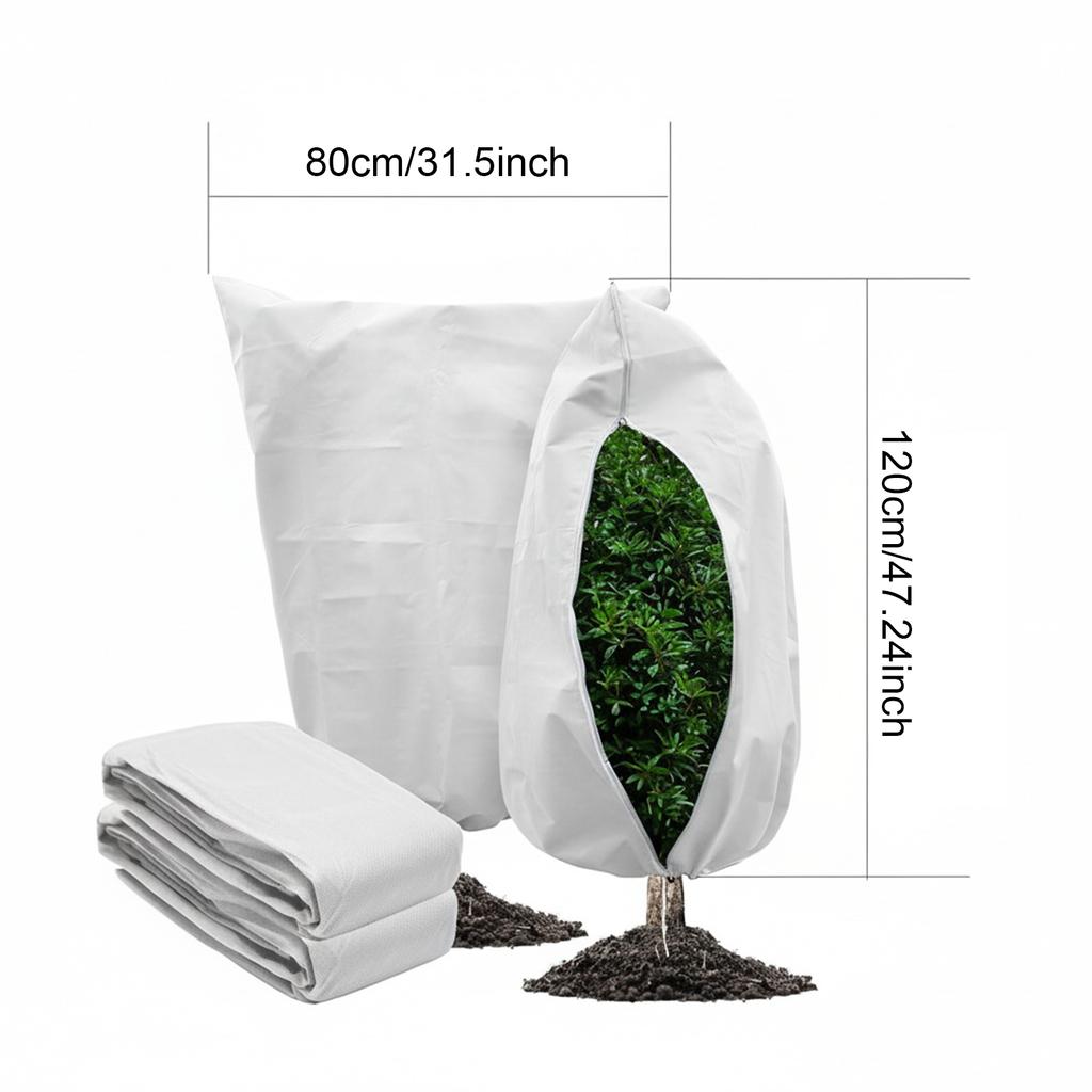 2 Pack Frost Plant Covers with Zipper Drawstring Large Plant Frost Protection Covers for Outdoor Plants Fruit Tree Potted Bag