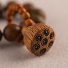 Natural Green Sandalwood Lotus Pod Prayer Beads for Women - Soft Hand-Twisted Buddhist Wenwan Bracelet.