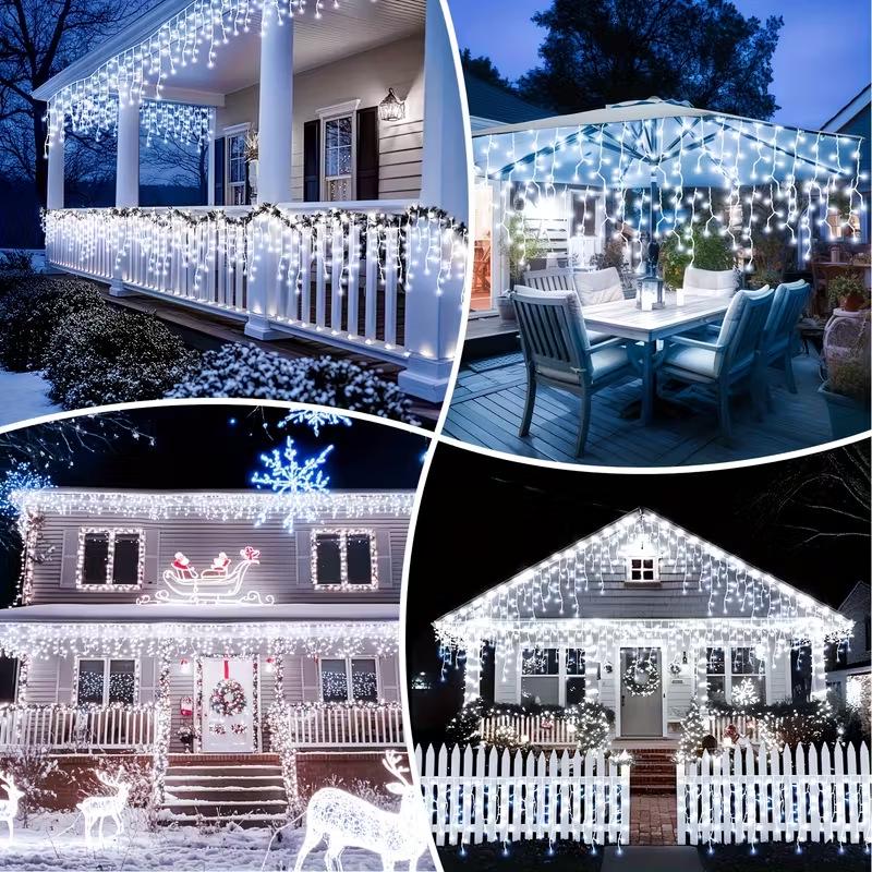 Solar-Powered Christmas LED String Lights for Outdoor Garden and Courtyard Decor