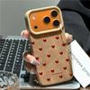Executive Fiber Leather Case For iPhone 17Pro Max 13 14 15 16 Pro 7 8 Plus 11 12 17 Pro Max Shockproof Y2K INS Cute Luxury Funda