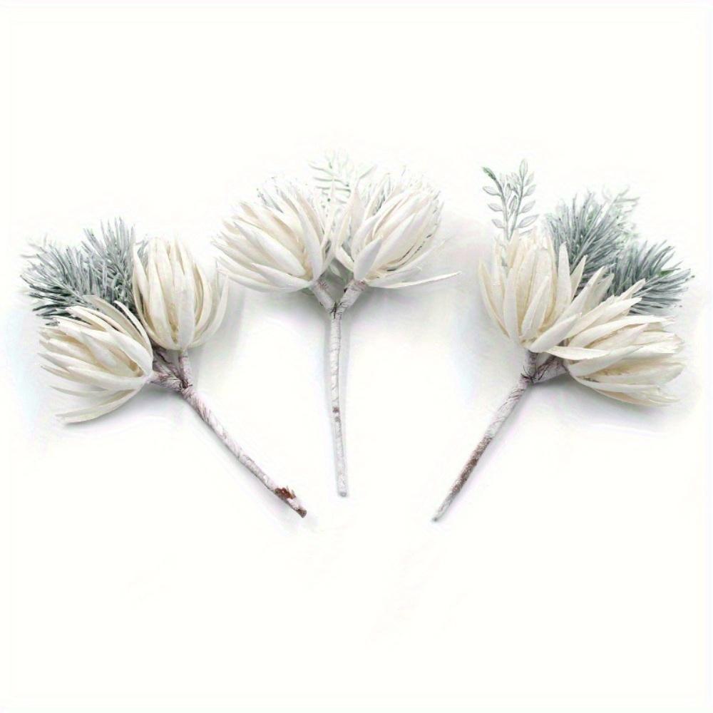 3Pcs Christmas Simulation Flower Bouquet Pine Needle Decorations DIY Handmade Materials Home Wedding Party Decorations