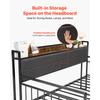 SucceBuy Twin/Full Size Daybed Frame Day Bed w/ Trundle and Charging Station w/Metal Slats Support for Living Room Easy Assembly