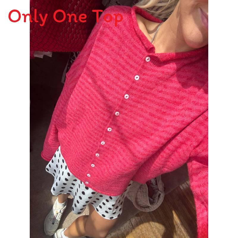 Cardigan in Maglia a Righe da Donna con Comfort Casual per l'Autunno