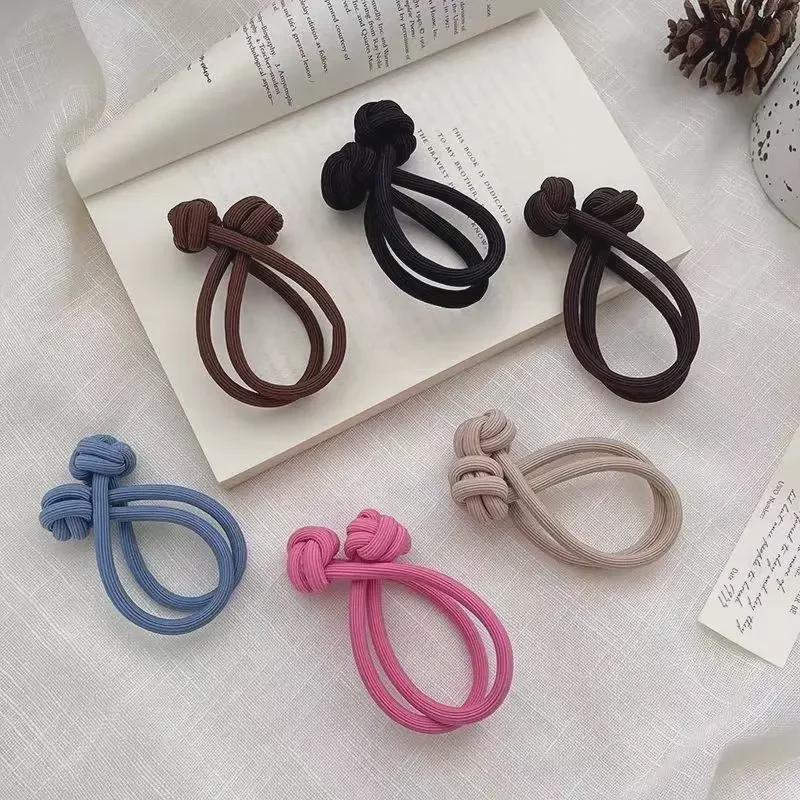 Elastic Dopamine High Ponytail Hair Tie – Thick, Knotted Rubber Band for Girls