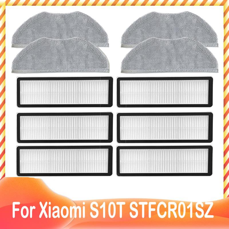 Mopptuch Lappen Seitenbürste HEPA Filter Ersatz Für Xiaomi Roboterstaubsauger S10T STFCR01SZ Verwicklungsschutz Kehren und Wischen