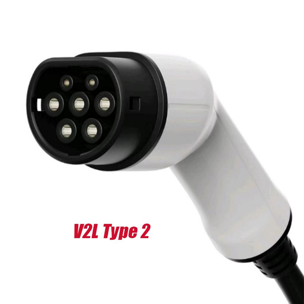 V2L Cable Car Discharger 5M 16A 3.5kW Vehicle Discharging With 3-Port Plug Type 2 Discharger EU Socket