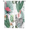 Zebra Flamingo Tropical Plant Jungle Tulle Sheer Window Curtains for Living Room Bedroom Modern Voile Organza Curtains Drapes
