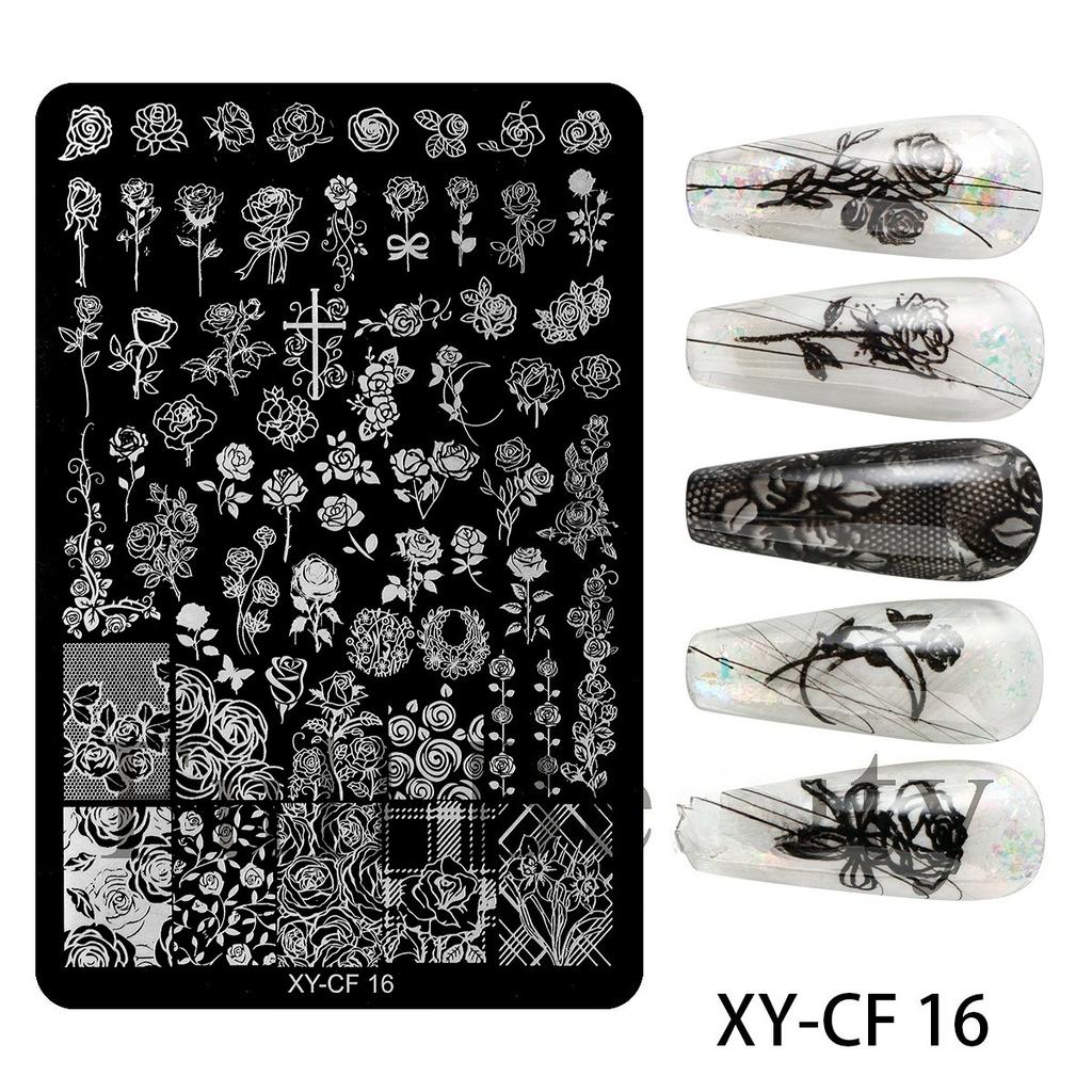 Nail Art Butterfly Flower Bow Rose Line Texture Steel Plate Nail Art Transfer Tool