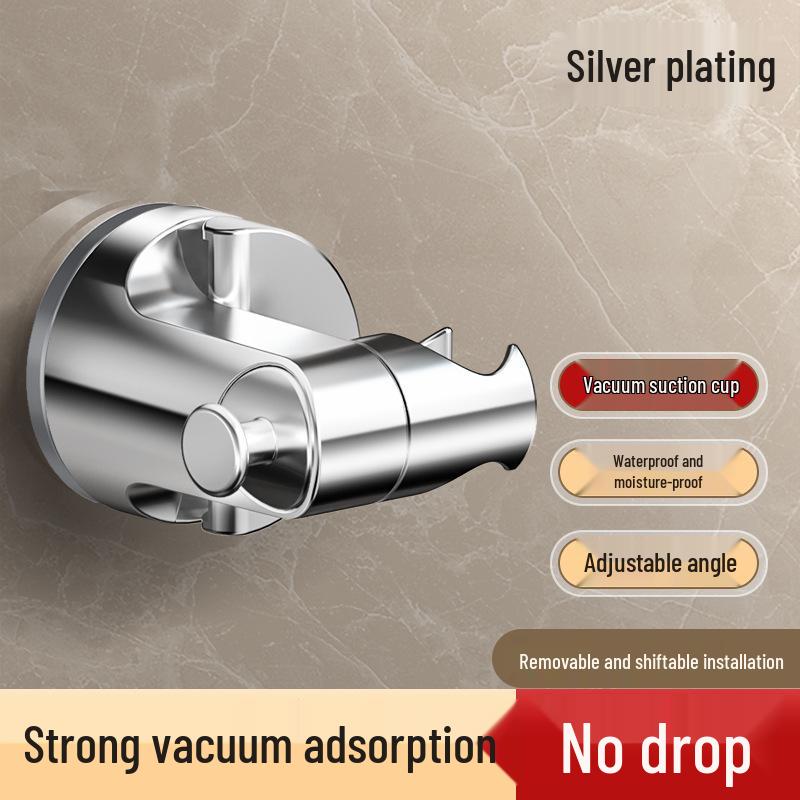 Adjustable Suction Cup Shower Head Holder - Movable, Punch-Free Installation for Home Bathroom.