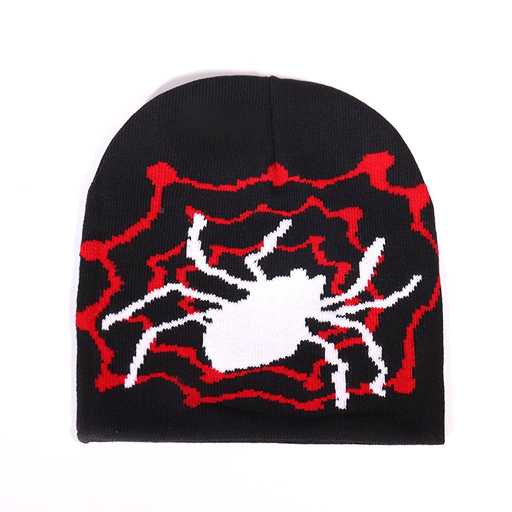 Spider Pattern Knit Beanie With Warmth For Winter Outdoor Casual Wear