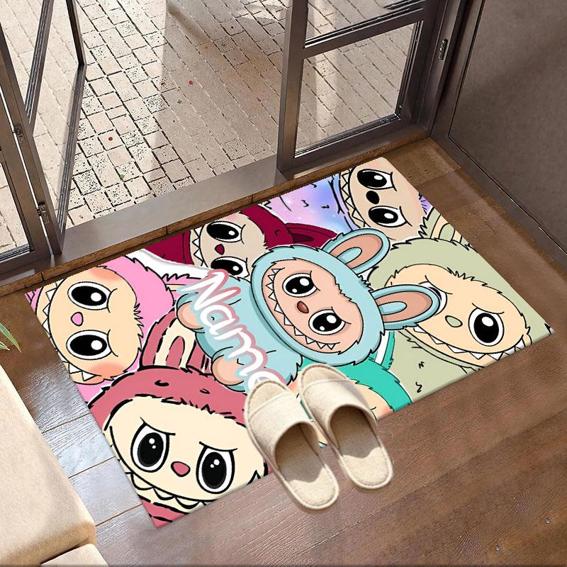 Custom Name Personalized Labubu Print Carpet, Versatile Home Decor Rug, for Playroom, Apartment, Balcony, Entryway, Hallway Gift