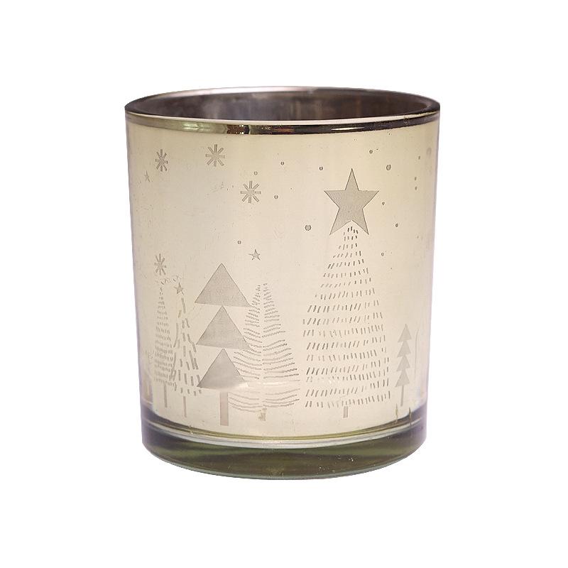 Świąteczny Kielich na Świecę Łoś Posrebrzany Świecznik Świecznik Szklany Pusty Kielich Transgraniczny Świecznik