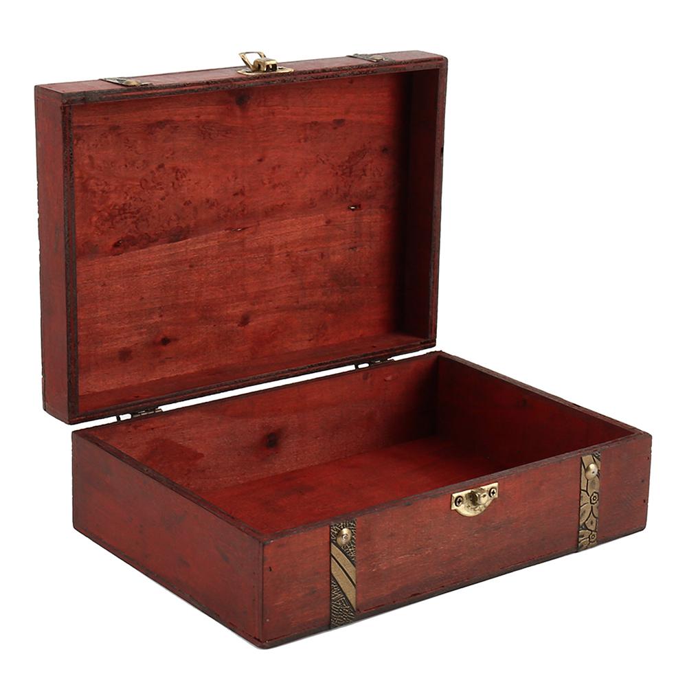 

Storage Box Wooden Jewelry Organizer Cases Watch Holder Lidded Eyeglasses Container Pirate Decor Makeup for Crafts Keepsakes