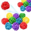 10Pcs Primary Color Sepak Takraw Parrot Chewing Toy Ball Pet Bird Foot/foot Scratching/foot Toy Pet Chewing Toy Rattan Ball