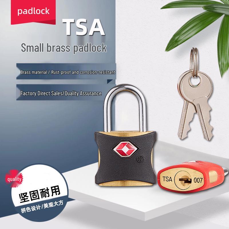 Waterproof Brass-Coated TSA Padlock for Suitcases, Gym Lockers, and Drawers.